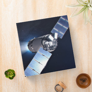 Dragon Xl Spacecraft With Planet Earth In Distance 3 Ring Binder