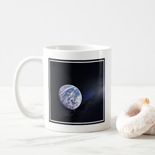Dragon Xl Spacecraft With Planet Earth In Distance Coffee Mug (With Donut)