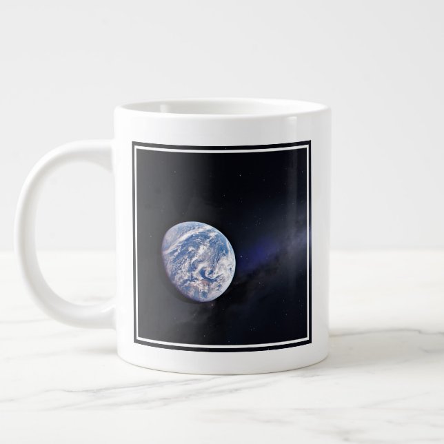 Dragon Xl Spacecraft With Planet Earth In Distance Giant Coffee Mug (Left)