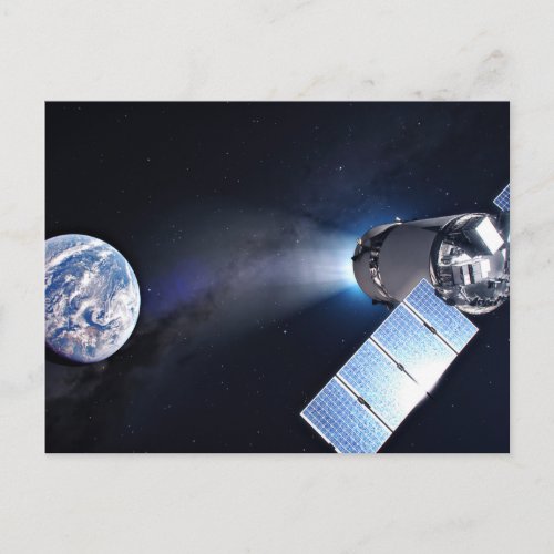 Dragon Xl Spacecraft With Planet Earth In Distance Postcard