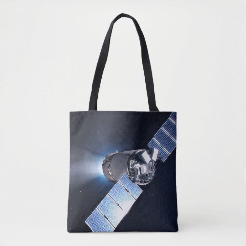 Dragon Xl Spacecraft With Planet Earth In Distance Tote Bag