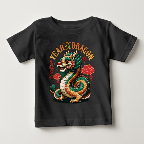 Dragon Year 2024 Embrace Lunar New Year Prosperity Baby T_Shirt