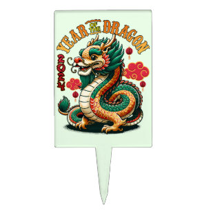 Dragon Year 2024 Embrace Lunar New Year Prosperity Cake Topper