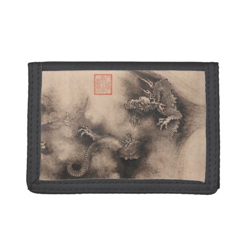 Dragon Year Chinese Zodiac sign Black Wallet