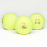 Dragon Year Gold Chinese Ideogram Embossed Effect  Tennis Balls at Zazzle
