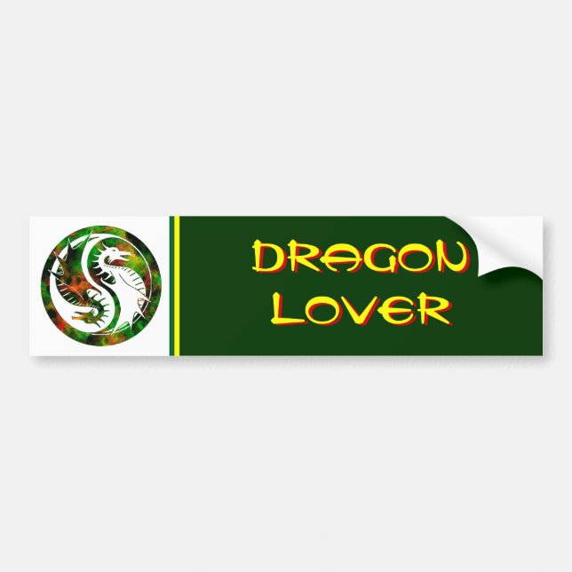 Dragon Yin Yang Bumper Sticker (Front)
