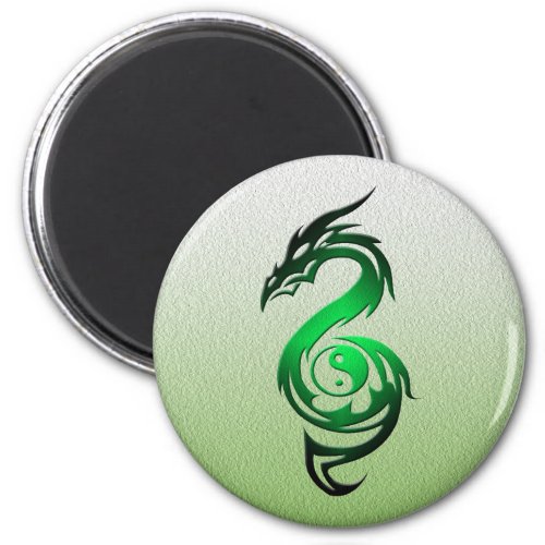 Dragon yin yang green magnet