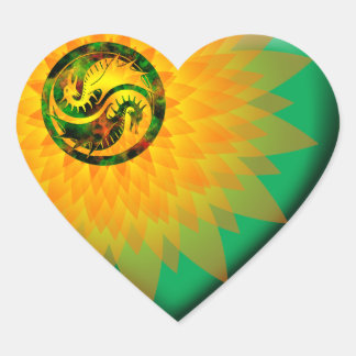 Dragon Yin Yang Heart Sticker