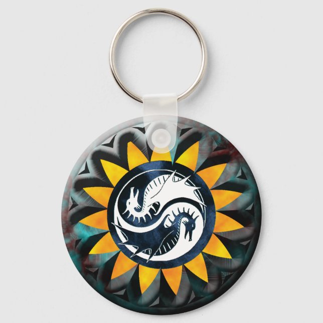 Dragon Yin Yang Keychain (Front)