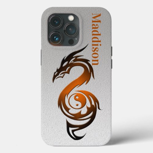 Dragon yin yang orange Case-Mate iPhone case