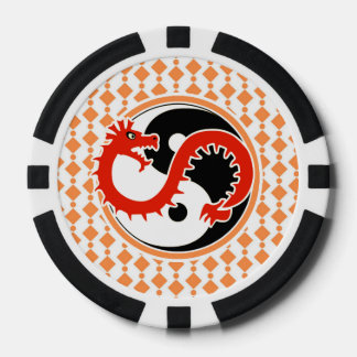 dragon yin yang poker chips