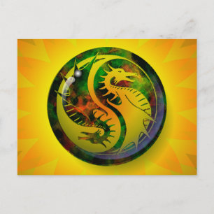 Dragon Yin Yang Postcard