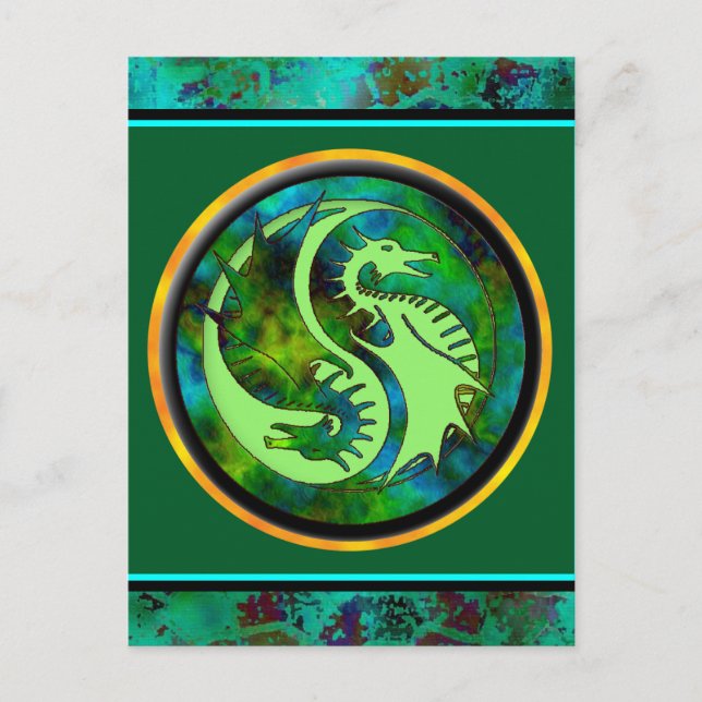 Dragon Yin Yang Postcard (Front)