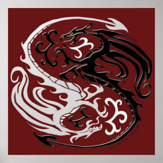 Yin Yang Dragon Posters | Zazzle