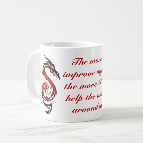 Dragon yin yang red coffee mug