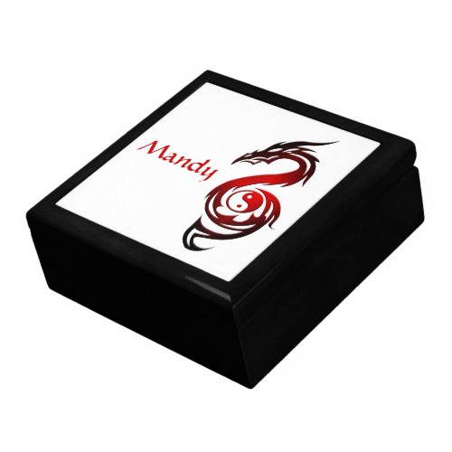 Dragon yin yang red gift box