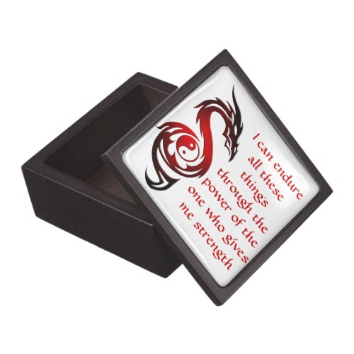 Dragon yin yang red jewelry box