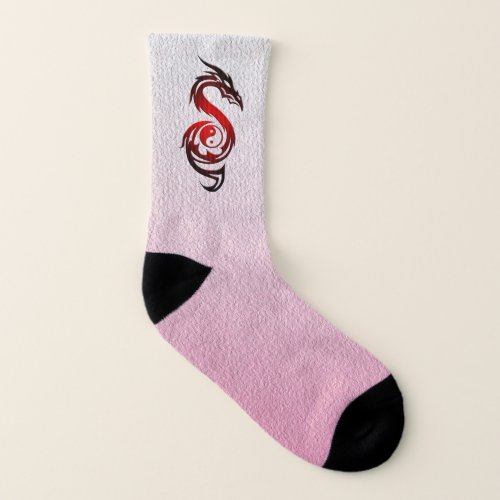 Dragon yin yang red mouse pad socks