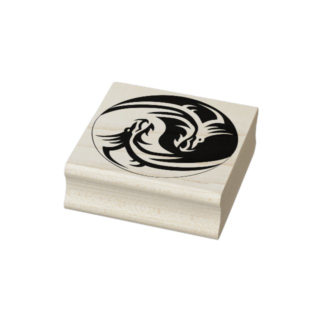 Dragon Yin Yang  Rubber Stamp (Stamp)