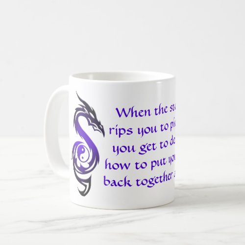 Dragon yin yang violet coffee mug