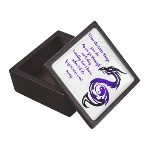 Dragon yin yang violet keepsake box