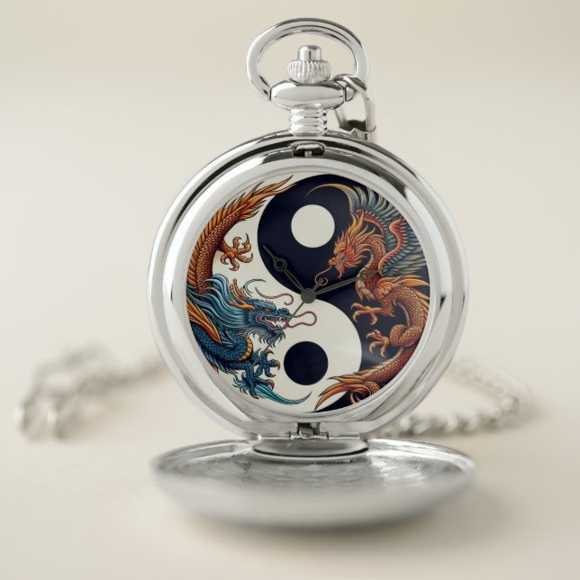 Dragon Ying and Yang Pocket Watch (Inside)