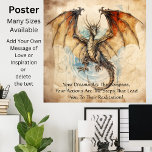 Dragon - Your Dreams Are The Compass Poster<br><div class="desc">Your Dreams Are the Compas - Dragon Poster - - see my store for lots more great Dragon Gifts.</div>
