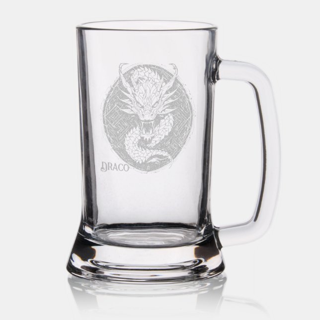 Dragon Your Name Laser Etched Gift Beer Stein (Glassware)