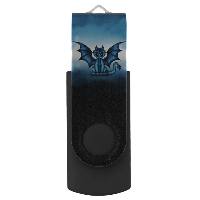 Dragonbaby blue USB flash drive (Back (Vertical))