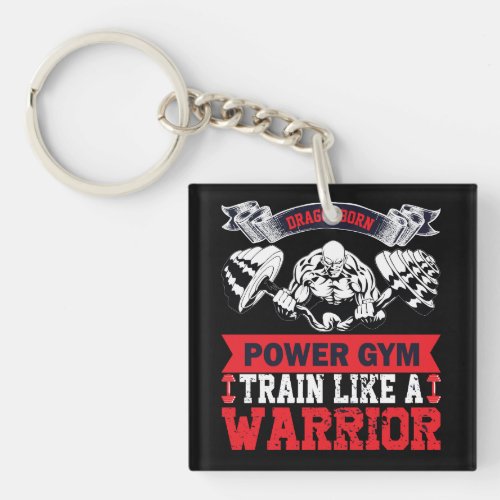 Dragonborn power gym train like a warrior keychain