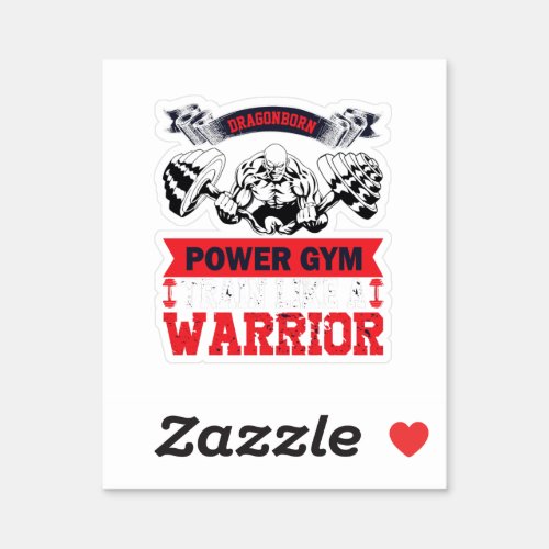 Dragonborn power gym train like a warrior sticker