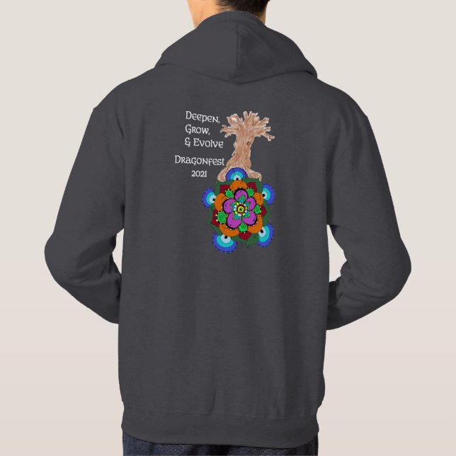 Dragonfest 2021 Deepen Grow & Evolve - Dark hoodie (Back)