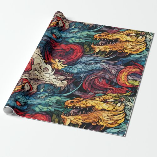 Dragonfire Kaleidoscope Wrapping Paper