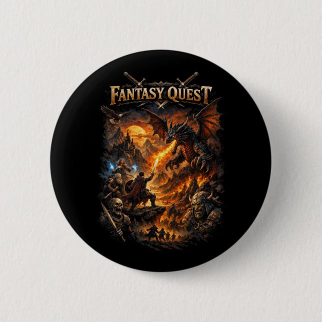 Dragonfire Quest Button (Front)