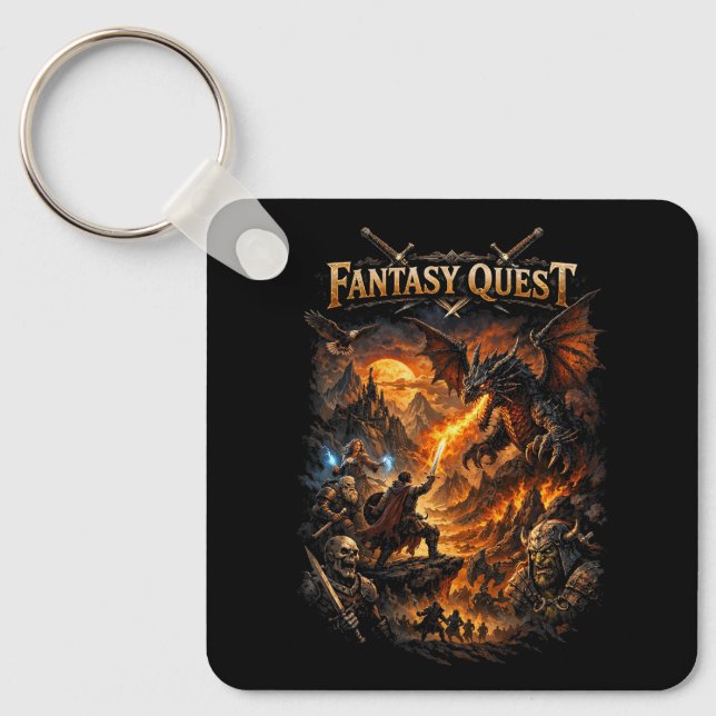 Dragonfire Quest Keychain (Front)