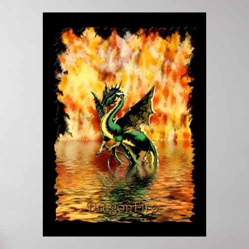 DRAGONFIRE the Dragon Art Poster