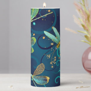 Dragonfles Teal Candle