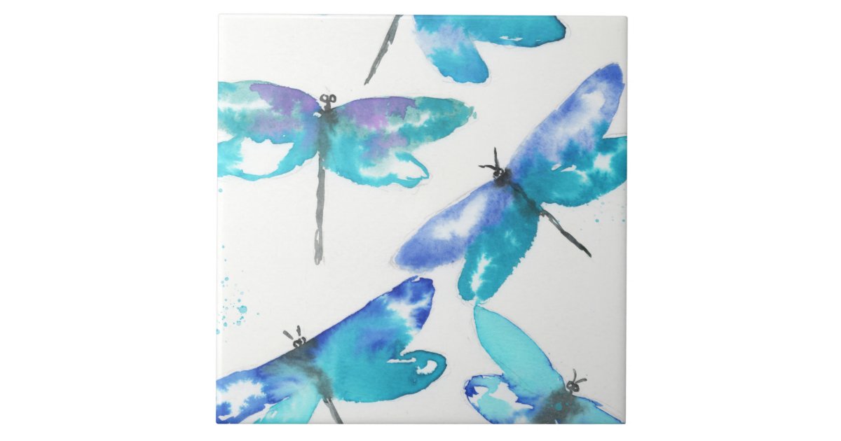 Dragonflies 1 ceramic tile Zazzle