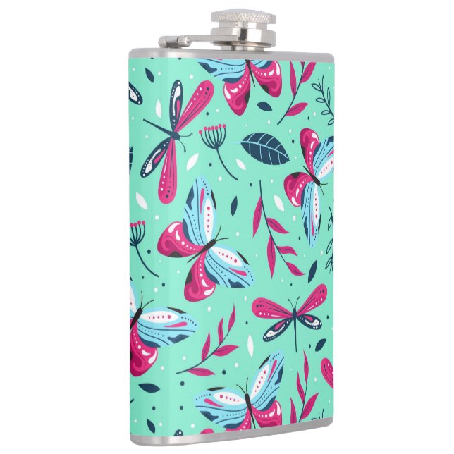 Dragonflies and Butterflies Flask (Right)