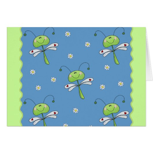 Dragonflies and Daisies Cards (Front Horizontal)