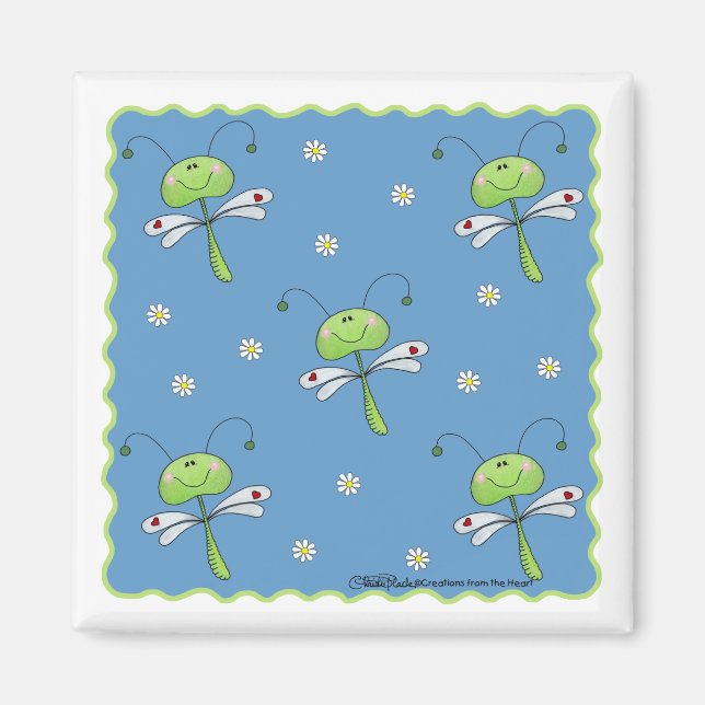 Dragonflies and Daisies Magnet (Front)