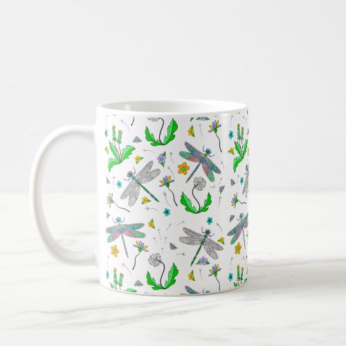 Dragonflies and Dandelions Coffee Mug