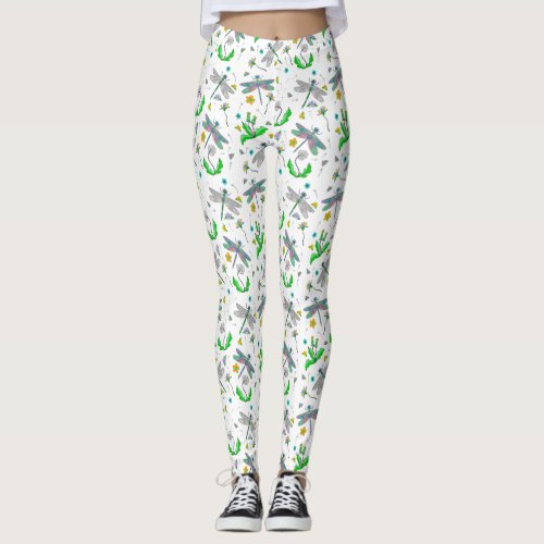 Dragonflies and Dandelions  Leggings