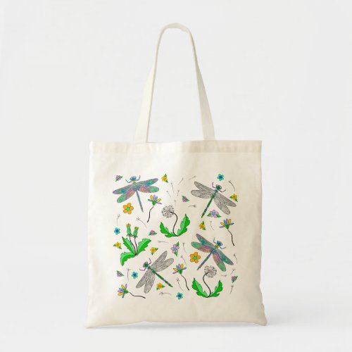Dragonflies and Dandelions  Tote Bag