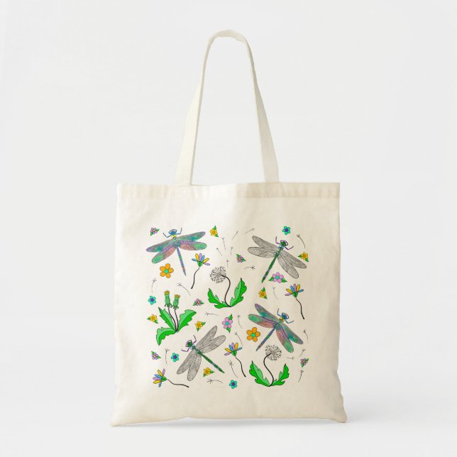 Dragonflies and Dandelions  Tote Bag (Front)