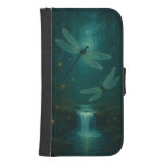 Dragonflies and Fireflies Nature Galaxy S4 Wallet Case