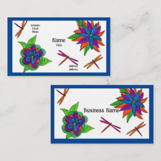 Dragonflies and Flowers Business Cards