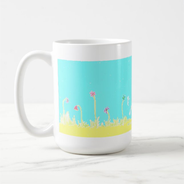 Dragonflies and Flowers Coffee Mug (Left)