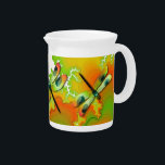 Dragonflies and Fractals Pitcher<br><div class="desc">This Dragonflies and Fractals Pitcher features my watercolor dragonfly on a digital art fractals background.</div>