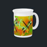 Dragonflies and Fractals Pitcher<br><div class="desc">This Dragonflies and Fractals Pitcher features my watercolor dragonfly on a digital art fractals background.</div>